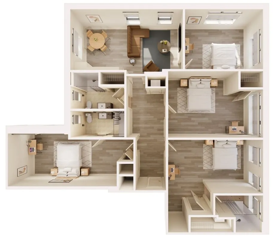 4 bedroom layout